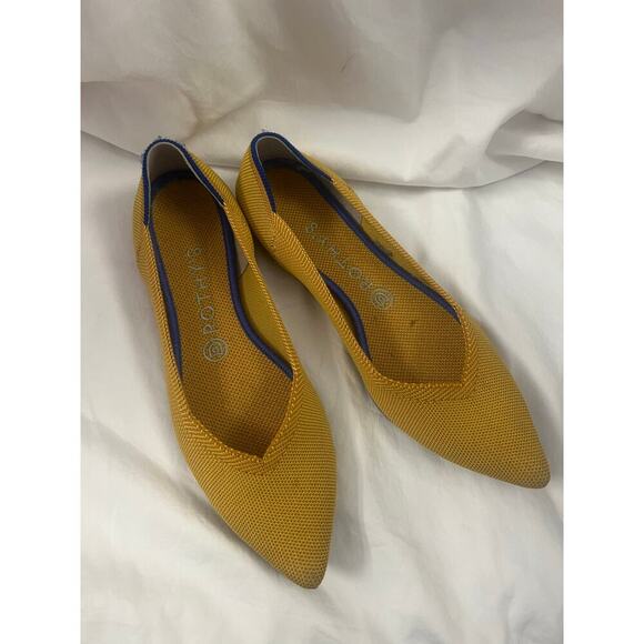 Rothy’s The Point Yellow Gold Flats Sz 9 Washable Basic Business Summer GS - Picture 3 of 5